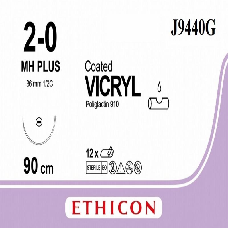 VICRYL фіолетовий 90см M3 USP2-0 одна голка MH